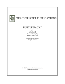 TEACHER’S PET PUBLICATIONS PUZZLE PACK™ Macbeth for
