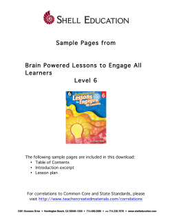 Sample Pages from Brain Powered Lessons to Engage All Learners Level 6