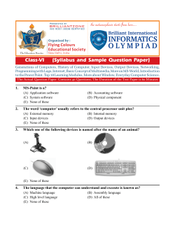 Class-VI    (Syllabus and Sample Question Paper)