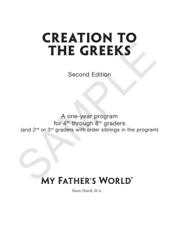SAMPLE Creation to the Greeks Second Edition