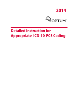 2014 Detailed Instruction for Appropriate  ICD-10-PCS Coding