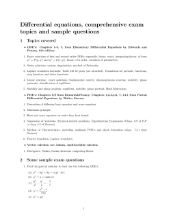 Differential equations, comprehensive exam topics and sample questions 1 Topics covered