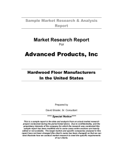 Advanced Products, Inc Market Research Report Hardwood Floor Manufacturers In the United States