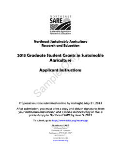 Only Sample 2013 Graduate Student Grants in Sustainable Agriculture