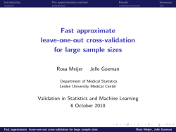 Fast approximate leave-one-out cross-validation for large sample sizes Rosa Meijer
