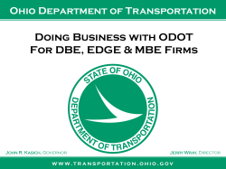 Doing Business with ODOT For DBE, EDGE &amp; MBE Firms