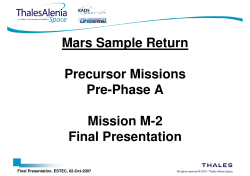 Mars Sample Return Precursor Missions Pre-Phase A Mission M-2