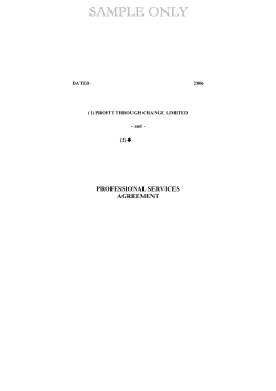 PROFESSIONAL SERVICES AGREEMENT DATED