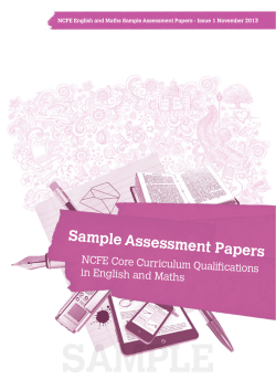 SAMPLE Sample Assessment Papers NCFE Core Curriculum Qualifications