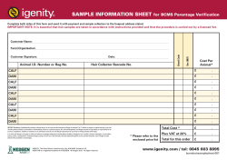 SAMPLE INFORMATION SHEET ® for BCMS Parentage Verification