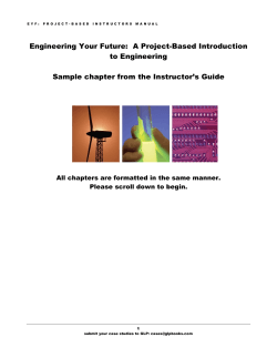 Engineering Your Future:  A Project-Based Introduction to Engineering