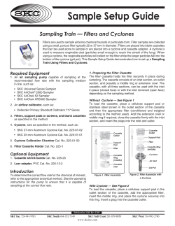 Sample Setup Guide Sampling Train — Filters and Cyclones