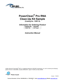 PowerClean Pro RNA Clean-Up Kit Sample