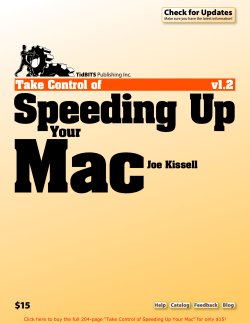 Mac Speeding Up Your Take Control of