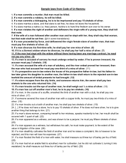 Sample laws from Code of Ur-Nammu