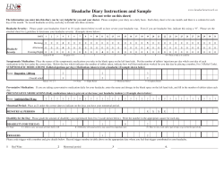 Headache Diary Instructions and Sample (Do not write on this sheet)