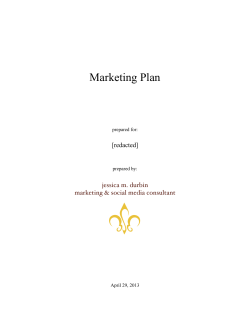 Marketing Plan [redacted] jessica m. durbin marketing &amp; social media consultant
