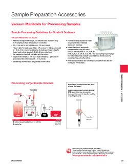 Sample Preparation Accessories Vacuum Manifolds for Processing Samples