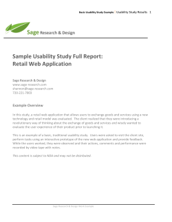 Sample Usability Study Full Report: Retail Web Application Example Overview