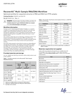 RecoverAll Multi-Sample RNA/DNA Workflow Catalog Number A26069 and A26135