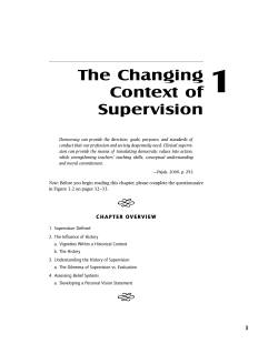 1 The Changing Context of Supervision
