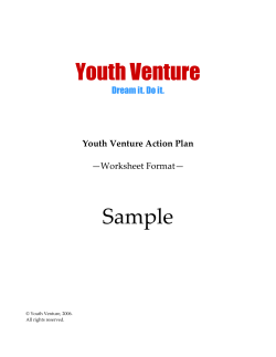 Youth Venture  Sample  —Worksheet Format— 