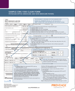 SaMPlE CMS-1500 ClaIM FORM  PHySICIaN OFFICE (MEDICaRE aND NON-MEDICaRE PayERS)