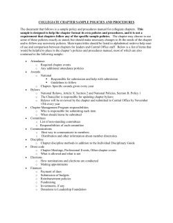 COLLEGIATE CHAPTER SAMPLE POLICIES AND PROCEDURES  This