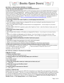 SECTION A: HIGH NEEDS CRITERIA 15 MARKS