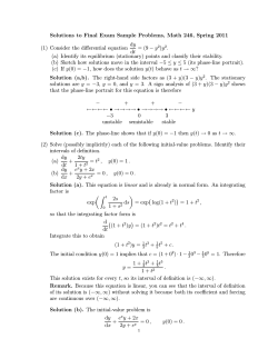 Solutions to Final Exam Sample Problems, Math 246, Spring 2011 dy