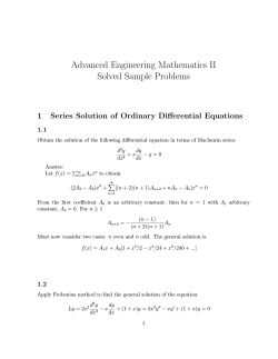 Advanced Engineering Mathematics II Solved Sample Problems 1