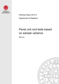 Panel unit root tests based on sample variance Working Paper 2013:3