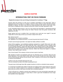 INTRODUCTION: FRET OR FOCUS FORWARD  SAMPLE CHAPTER