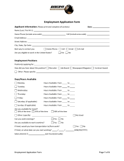 Employment Application Form Applicant Information