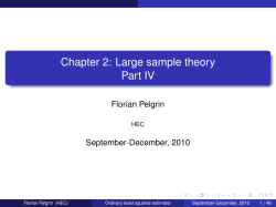 Chapter 2: Large sample theory Part IV Florian Pelgrin September-December, 2010