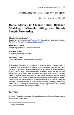 I R E House  Market  in  Chinese  Cities: ...