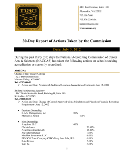30-Day Report of Actions Taken by the Commission