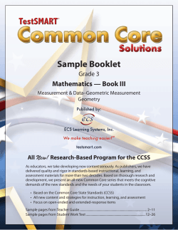 Sample Booklet Mathematics — Book III Grade 3 All