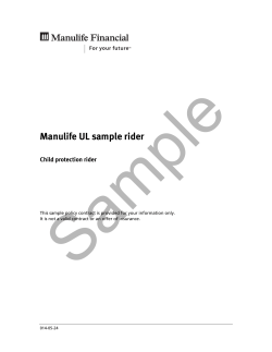 Sample  Manulife UL sample rider Child protection rider