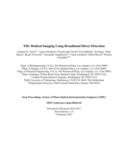 THz Medical Imaging Using Broadband Direct Detection