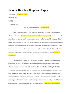 Sample Reading Response Paper