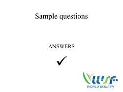  Sample questions ANSWERS 1
