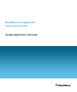 BlackBerry Java Application Touch Event Injector Sample Application Overview