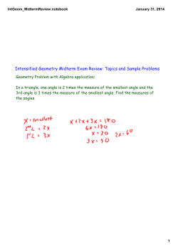 Intensified Geometry Midterm Exam Review: Topics and Sample Problems