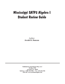 Mississippi SATP2 Algebra I Student Review Guide Author: Jerald D. Duncan