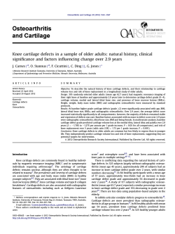 Knee cartilage defects in a sample of older adults: natural... ﬁcance and factors inﬂuencing change over 2.9 years
