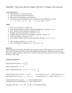 Math 060/  Final Exam Review Guide/ 2010-2011/ College of...