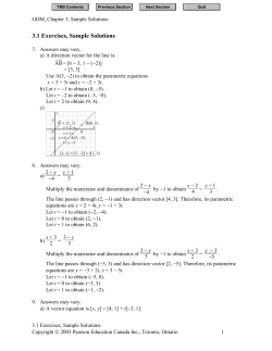 3.1 Exercises, Sample Solutions