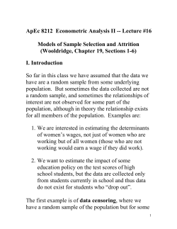 ApEc 8212  Econometric Analysis II -- Lecture #16