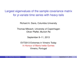Largest eigenvalues of the sample covariance matrix